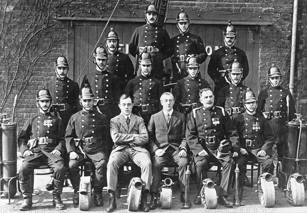 The Mackintosh works fire brigade, Mackintosh factory, Halifax, West Yorkshire, 1911. Artist: Unknown