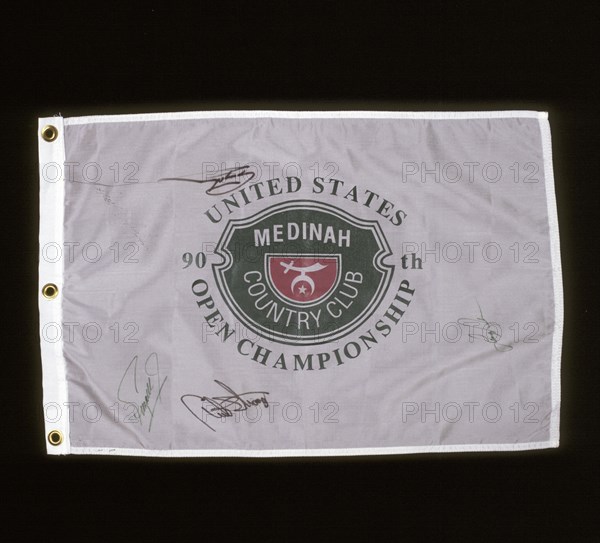 Autographed hole flag from the US Open, 1990. Artist: Unknown