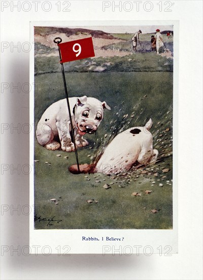 Postcard with golfing theme, c1920s. Artist: Unknown