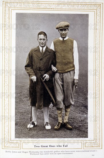 'Two Great Ones Who Fail' - Bobby Jones and Roger Wethered, c1920s. Artist: Unknown