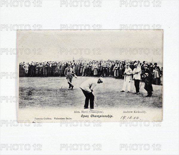 Alex Herd putting at the Open Championship, c1902. Artist: Unknown