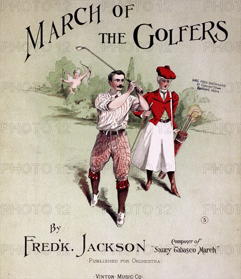 Sheet music cover, March Of The Golfers, 1903. Artist: Unknown