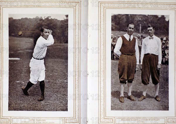Gene Sarazen, Walter Hagen and George Duncan, golfers, c1920s. Artist: Unknown