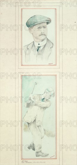 John H Taylor (1871-1963), British, five times Open Champion, c1910. Artist: Unknown