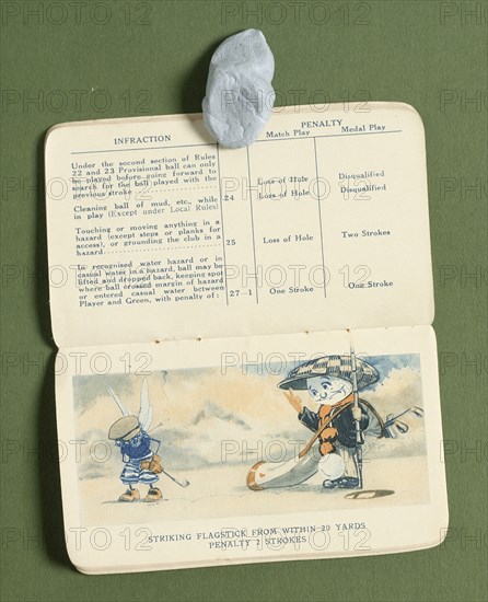 Golfing rulebook, c1900. Artist: Unknown