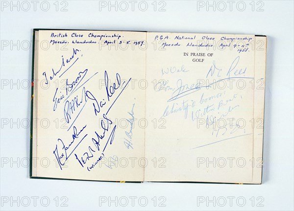 Autographs of golfers, In Praise Of Golf, 1958. Artist: Unknown