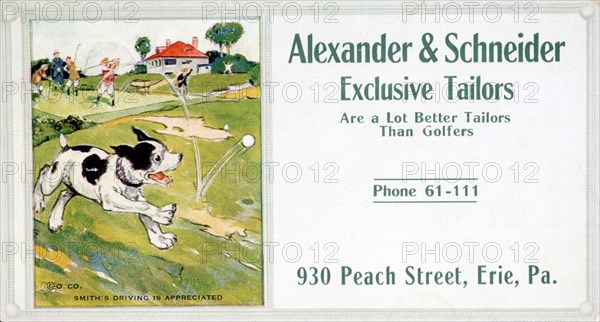 Business card for Alexander and Schneider Tailors, c1900. Artist: Unknown