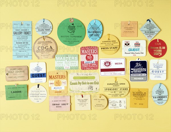 Selection of tickets for visitors and caddies to various tournaments, 1920-88. Artist: Unknown