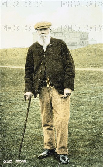 Old Tom Morris, Scottish golfer, postcard, 1900. Artist: Unknown