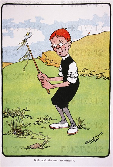 Golfing postcard, c1920s.  Artist: George Shepheard