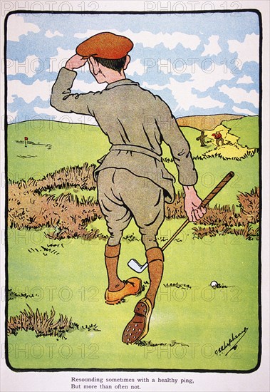 Golfing postcard, c1920s.  Artist: George Shepheard