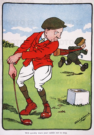 Golfing postcard, c1920s. . Artist: George Shepheard