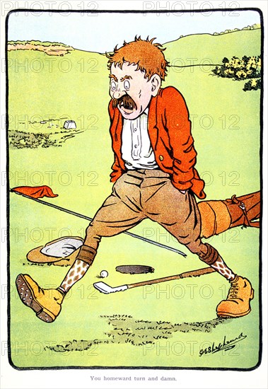 Golfing postcard, c1920s.  Artist: George Shepheard