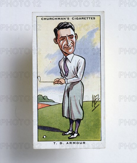 Cigarette card depicting Tommy Armour, c1920s. Artist: Unknown