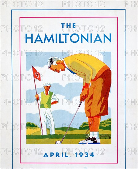 'The Hamiltonian', Illustration of golfer putting, April 1934. Artist: Unknown