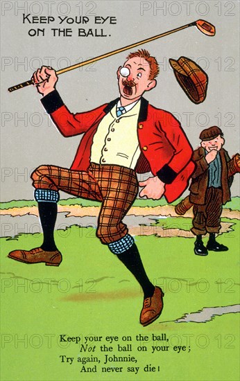 Postcard with golfing theme, c1910s-c1920s. Artist: Unknown