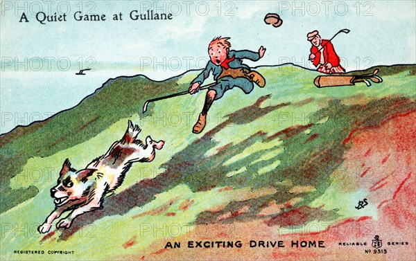Postcard with golfing theme, c1900s-c1910s. Artist: Unknown
