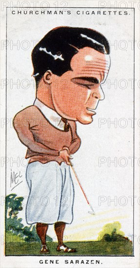 Cigarette card of Gene Sarazen, American, c1930s. Artist: Unknown