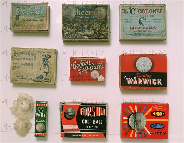 Various golf ball boxes, early 20th century. Artist: Unknown