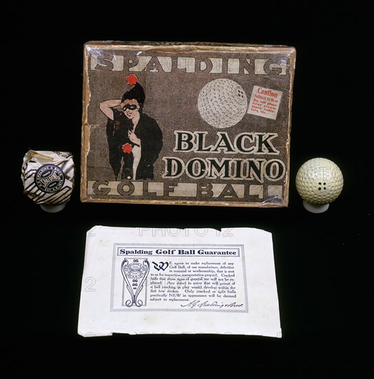 Black Domino rubber-core golf balls made for the Spalding Co, 1908. Artist: Unknown