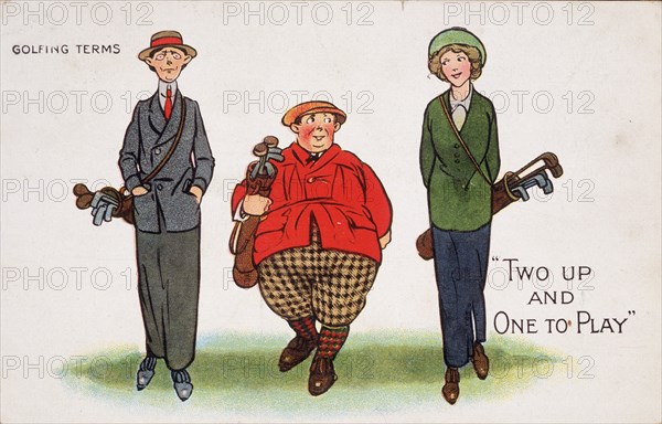 Golfing cartoon, c1920s. Artist: Unknown