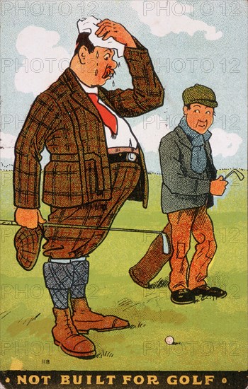 Golfing cartoon, c1920s. Artist: Unknown