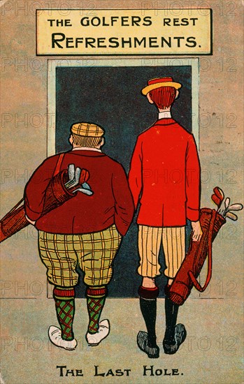 Golfing cartoon, 1920s. Artist: Unknown