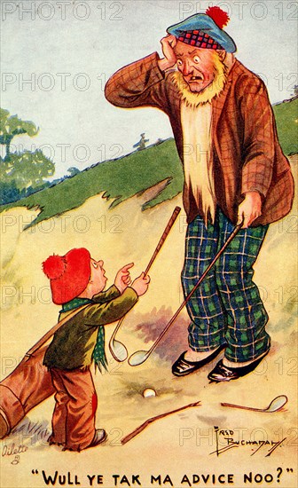 Golfing postcard, c1920s. Artist: Unknown