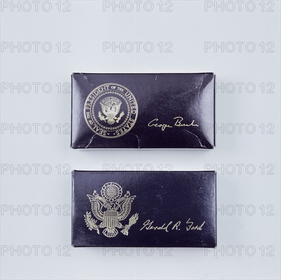 Two boxes of US Presidential golf balls, c1974-c1993. Artist: Unknown