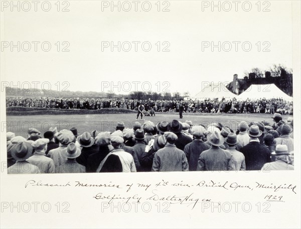 Photograph signed by American golfer Walter Hagen, 1929. Artist: Unknown