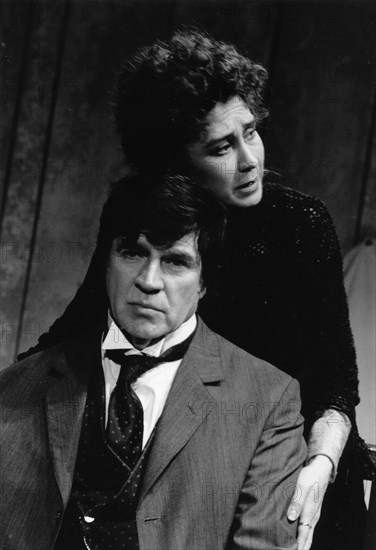 Alan Bates (1934) and Felicity Kendall in 'Ivanov' at the Aldwych Theatre, London, 1989. Artist: Unknown