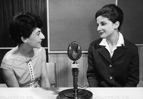 Zamira Fou-Tsong (born Menuhin), being interviewed at the BBC Worldservice. Artist: Unknown