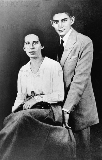 Franz Kafka (1883-1924), Czech writer, with Felice Bauer during their second engagement, 1917. Artist: Unknown