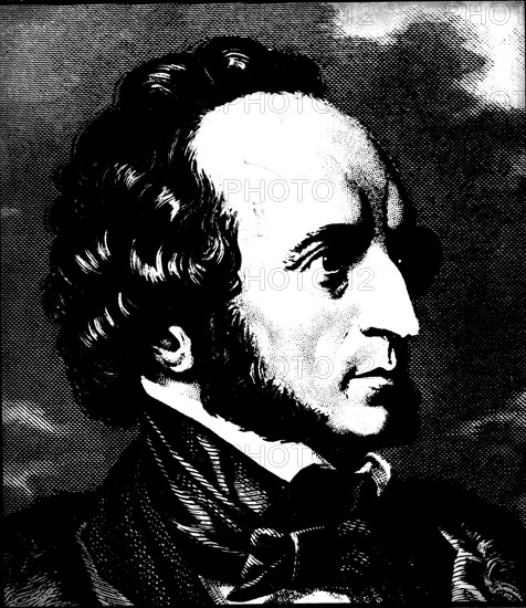 Felix Mendelssohn (1809-1847), German composer. Artist: Unknown