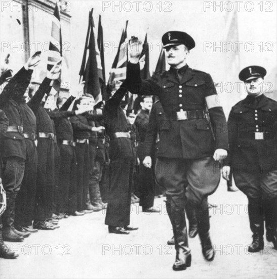 Sir Oswald Mosley on the day of the 'Battle of Cable Street', 5th October 1936. Artist: Unknown