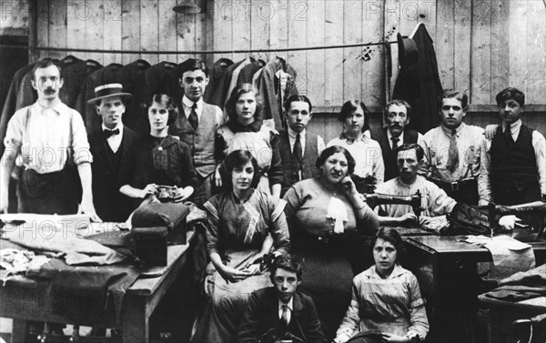 Tailoring workshop in Manchester, c1910. Artist: Unknown