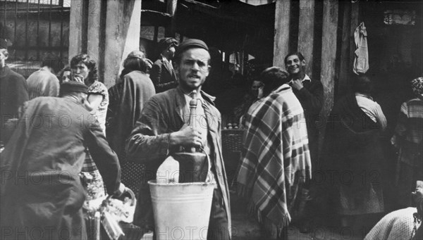 Ghetto market, Lodz, Poland, World War II, 1940-1944. Artist: Unknown