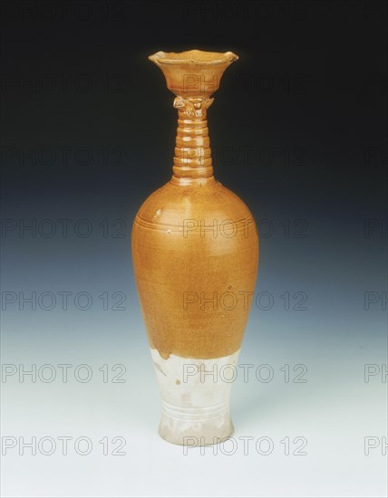 Brown glazed phoenix-headed vase, Liao Dynasty, China, 10th-early 11th century. Artist: Unknown