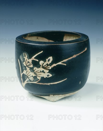 Jizhou black glazed flower pot, Southern Song dynasty, China, 13th century. Artist: Unknown