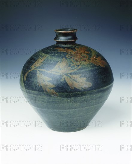 Cizhou-type black stoneware jar, late Jin-early Yuan dynasty, China, 13th century. Artist: Unknown