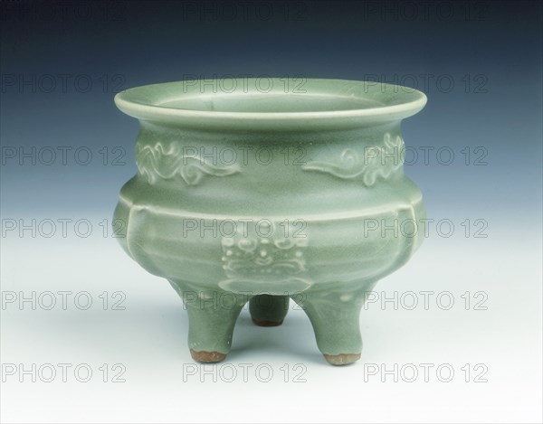 Longquan celadon tripod censer, Yuan dynasty, China, late 13th-early 14th century. Artist: Unknown