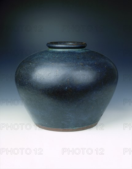 Yixing stoneware jar copying Jun ware, late Ming dynasty, China, c1600. Artist: Unknown