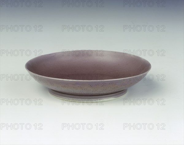 Pale aubergine glazed saucer, Yongzheng period, Qing dynasty, China, 1723-1735. Artist: Unknown