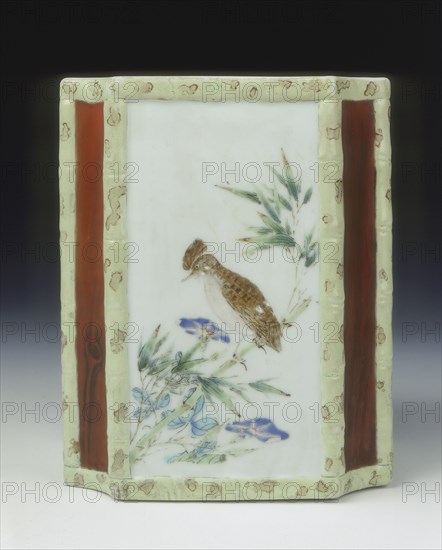 Famille rose brushpot, Yongzheng period, Qing dynasty, China, 1723-1735. Artist: Unknown