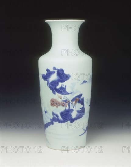 Vase with landscape, Yongzheng period, Qing dynasty, China, 1731. Artist: Unknown