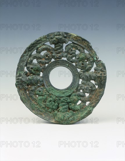 Bronze applique with coiled serpent design, Eastern Zhou dynasty, China, 5th century BC. Artist: Unknown