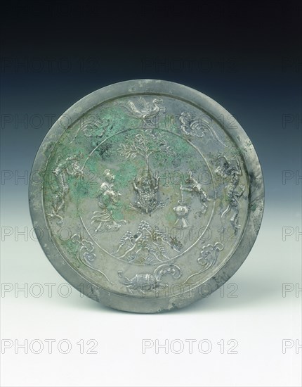 Bronze mirror, Tang dynasty, China, 8th century. Artist: Unknown