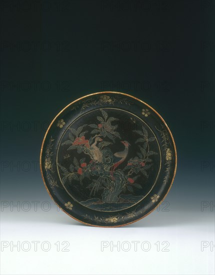 Ryukyu lacquer plate, Japan, 1700-1730. Artist: Unknown
