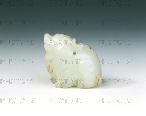 White jade qilin pendant, Southern Song dynasty, China, 1127-1279. Artist: Unknown