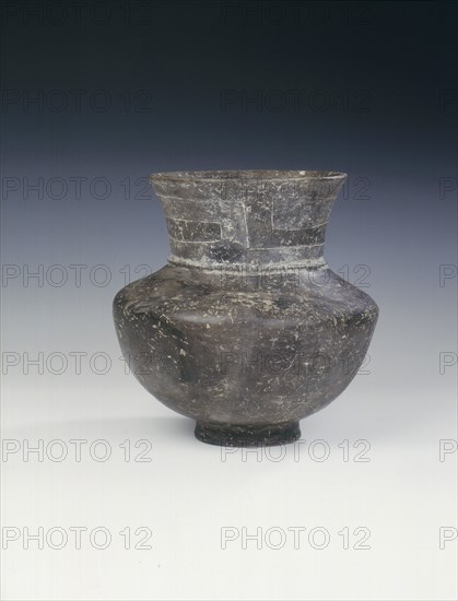 Ban Chiang burnished black pottery jar, Thailand, c1000-500 BC. Artist: Unknown
